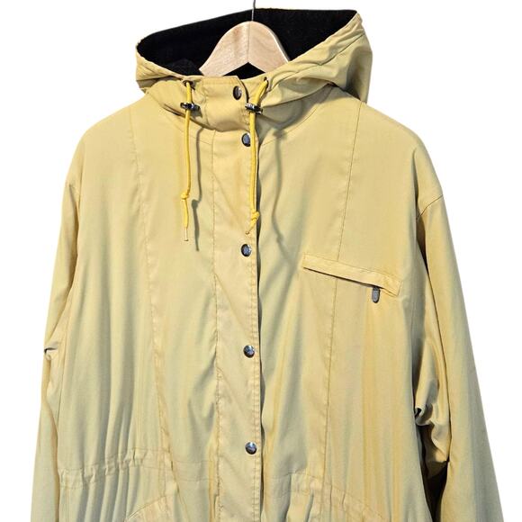 Nordstrom Women’s Hooded Berber Fleece Lined Jacket Mustard Yellow Size Large - Picture 2 of 8